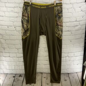 Yukon Gear Leggings Sz XL Brown Camo Hunting Base Layer
